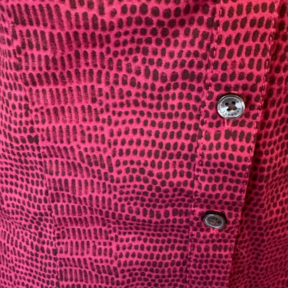 Express Wine Colored Patterned Button-Down Shirt - image 4